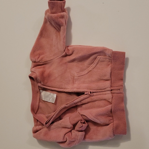 Newborn Pink Velour Jacket - Picture 3 of 3